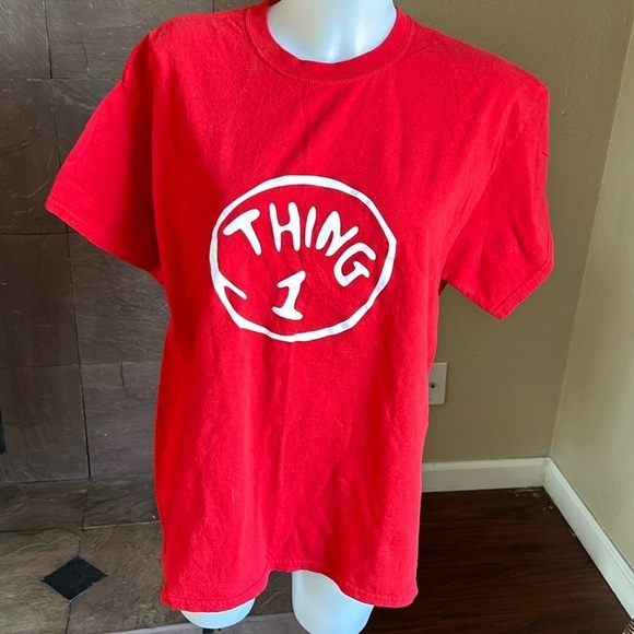 Gildan dr. Seuss thing 1 T-shirt Halloween size large - Picture 1 of 4